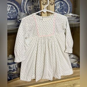 Everbloom ivory blue Swiss dot dress pink accents 24m baby girl cotton RTL $78